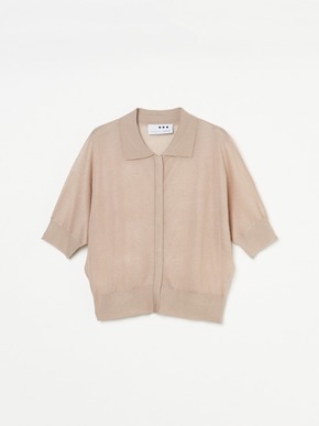 Sihny sheer sweater button polo 詳細画像