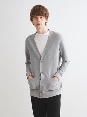 Men's waffle l/s cardigan 詳細画像