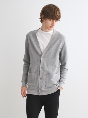 Men's waffle l/s cardigan 詳細画像