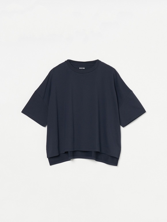 Powdery cotton half slv wide tee