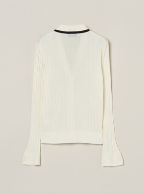 Soft cotton rayon rib cardigan 詳細画像