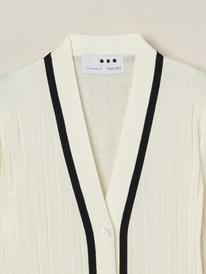 Soft cotton rayon rib cardigan 詳細画像