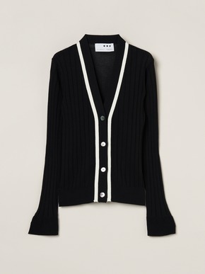 Soft cotton rayon rib cardigan 詳細画像