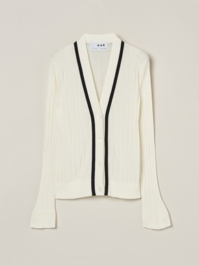 Soft cotton rayon rib cardigan 詳細画像