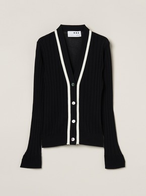 Soft cotton rayon rib cardigan 詳細画像