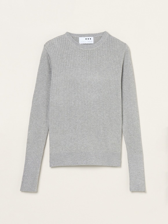 Lurex sweater rib knit tee