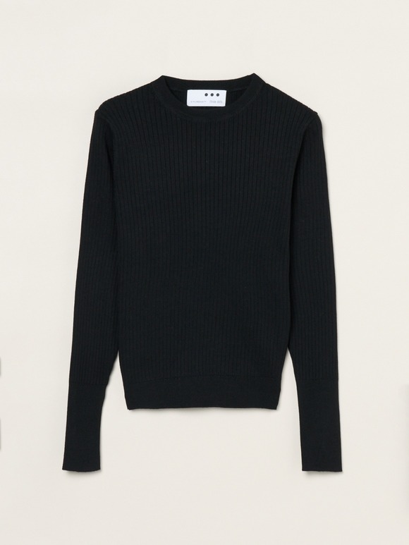 Basic sweater rib knit tee