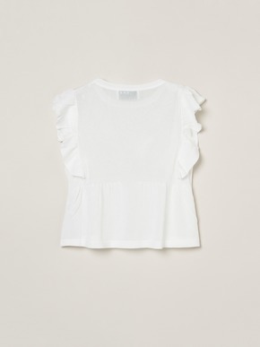 Shimmer sweater  ruffle top 詳細画像