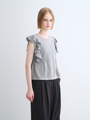 Shimmer sweater  ruffle top 詳細画像