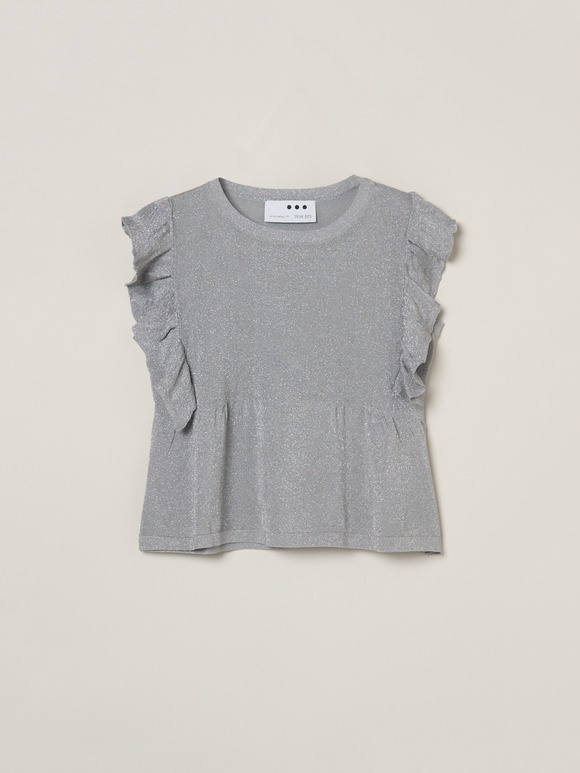 Shimmer sweater  ruffle top
