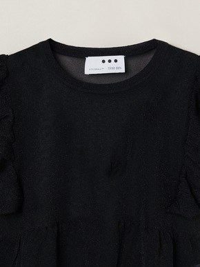 Shimmer sweater  ruffle top 詳細画像
