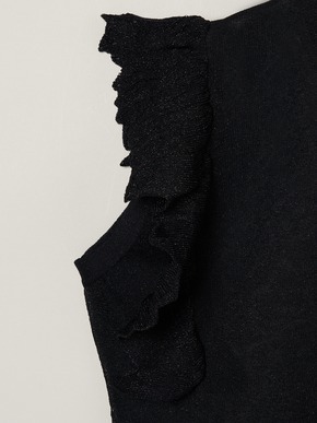 Shimmer sweater  ruffle top 詳細画像