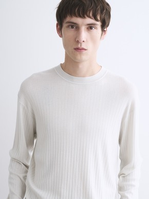 Men's cotton cashmere crew neck 詳細画像