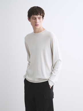 Men's cotton cashmere crew neck 詳細画像
