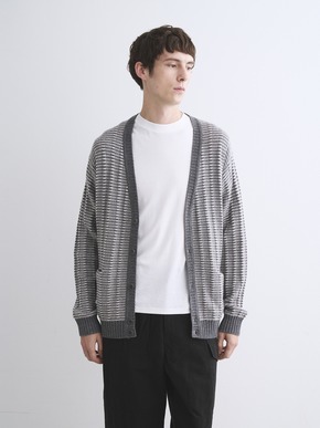 Men's wool cashmere v-neck cardigan 詳細画像