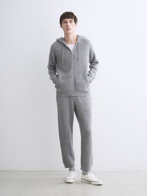 Men's cashmere zip up parka 詳細画像