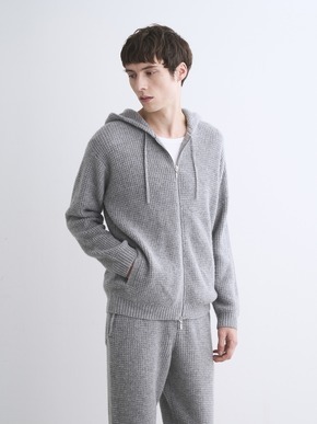 Men's cashmere zip up parka 詳細画像