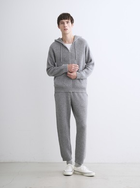 Men's cashmere zip up parka 詳細画像