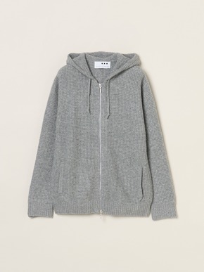 Men's cashmere zip up parka 詳細画像