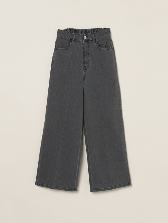 Denim center marked baggy pants