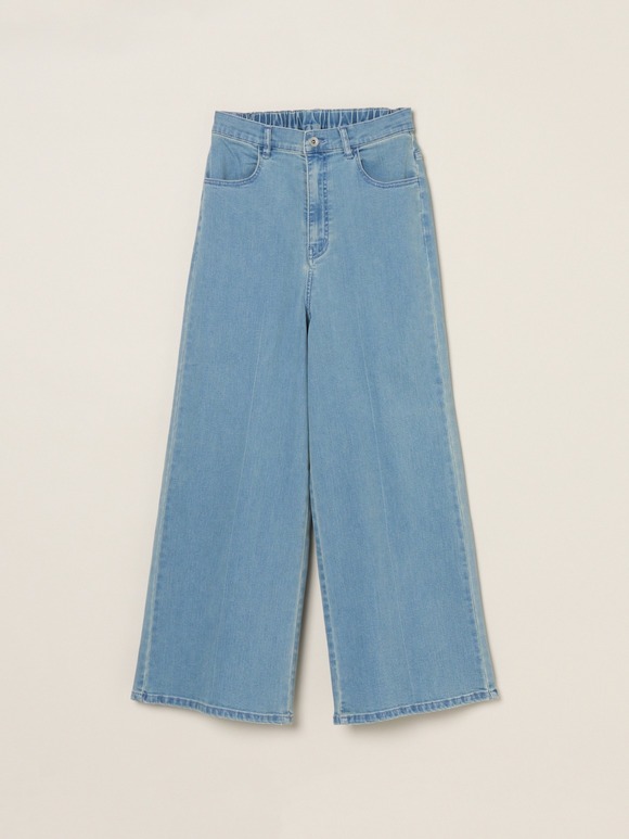 Denim center marked baggy pants