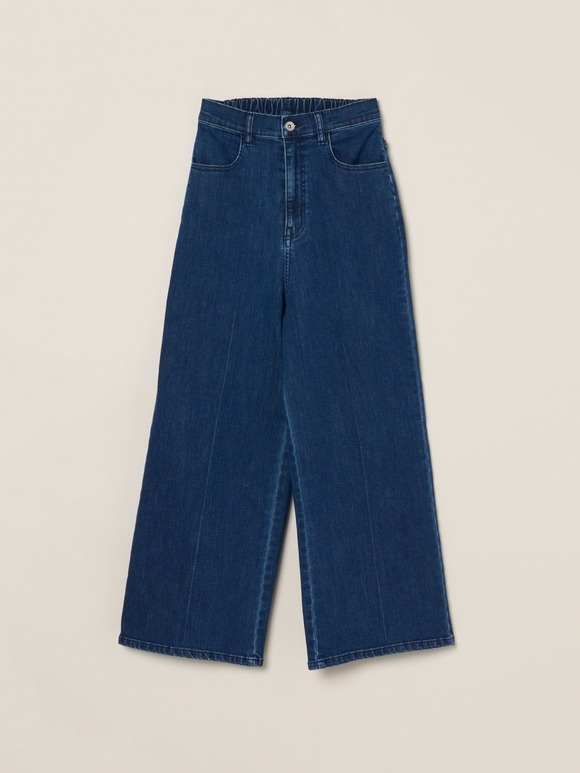 Denim center marked baggy pants