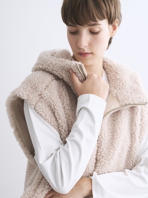 ecopel boa cape vest 詳細画像