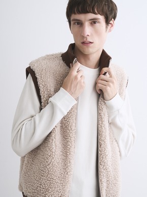 Men's ecopel boa reversible vest 詳細画像