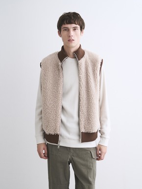 Men's ecopel boa reversible vest 詳細画像