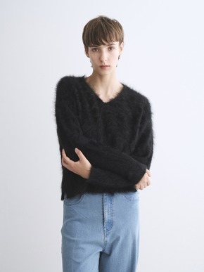 Fur cashmere pullover 詳細画像
