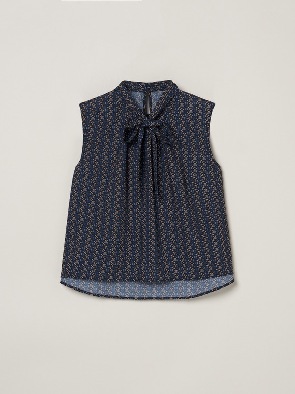Dry twill tie brouse