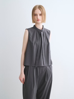 Dry twill tie brouse 詳細画像