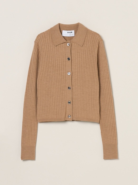 Wool outfit polo cardigan