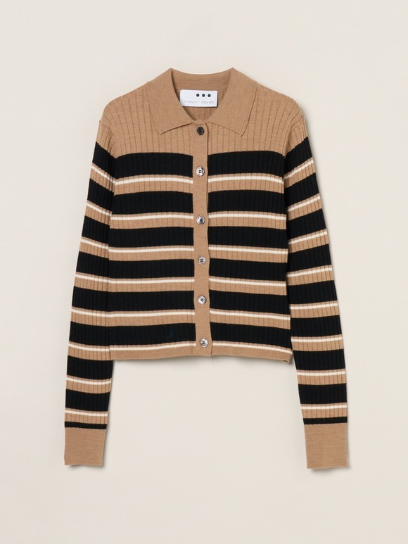 Wool outfit polo cardigan