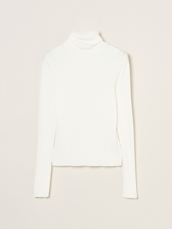Silk cashmere tee turtle neck