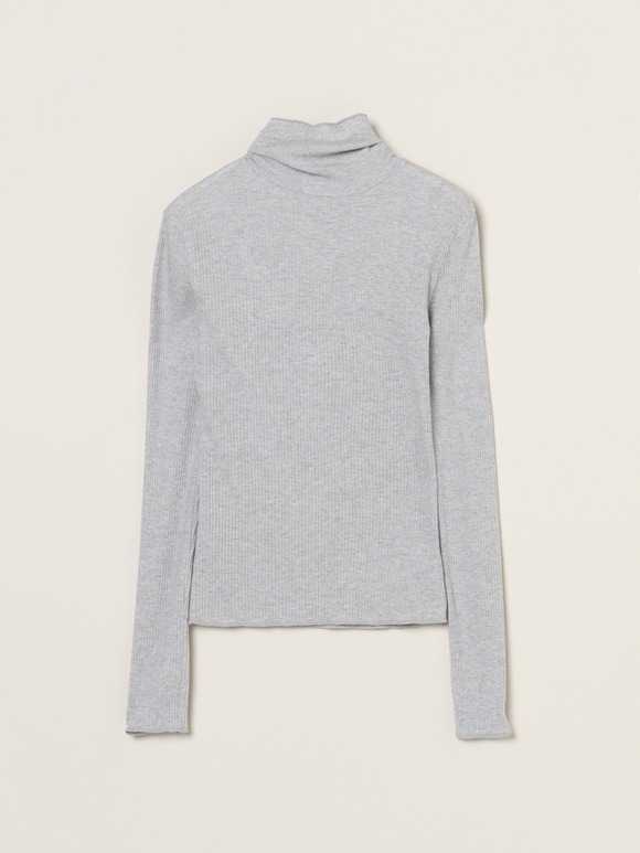 Silk cashmere tee turtle neck