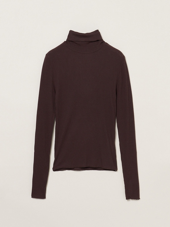 Silk cashmere tee turtle neck