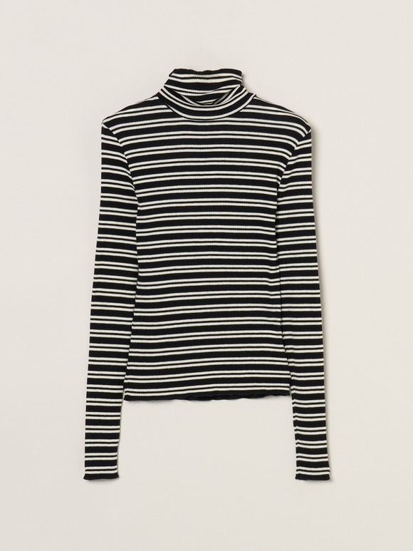 Silk cashmere tee turtle neck