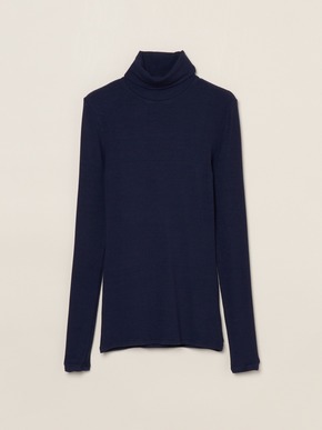 Rayon knit rib jersey turtle neck 詳細画像
