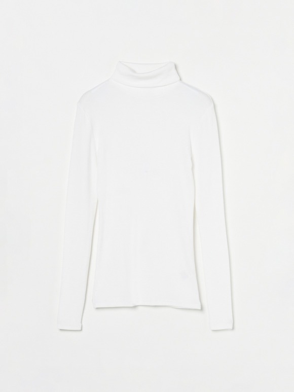 Rib jersey l/s turtle top