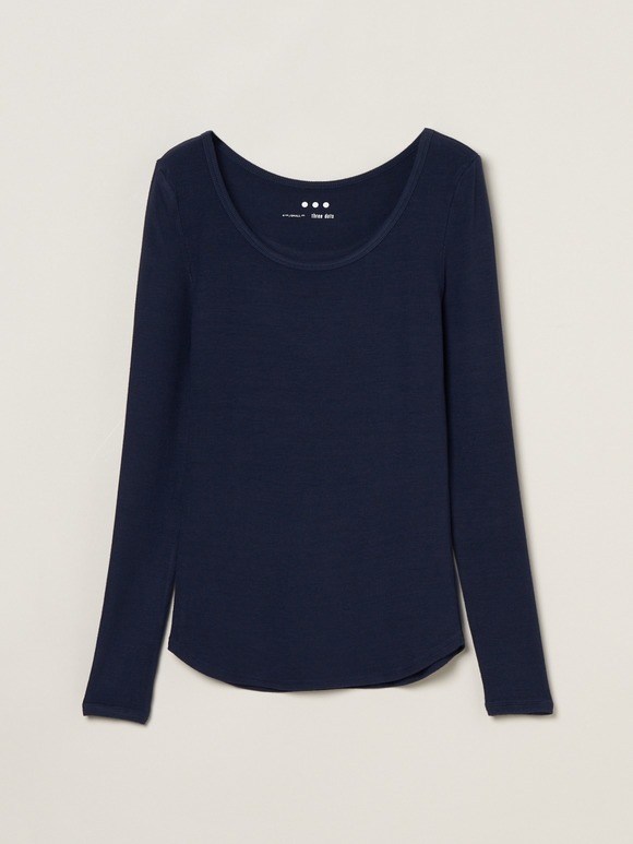 Rayon knit rib jersey open neck