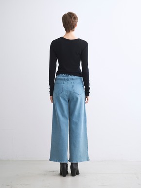 Rayon knit rib jersey cropped jessica 詳細画像