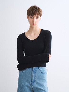 Rayon knit rib jersey cropped jessica 詳細画像