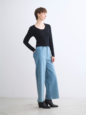 Rayon knit rib jersey cropped jessica 詳細画像