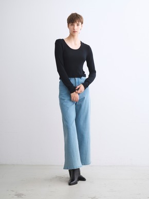 Rayon knit rib jersey cropped jessica 詳細画像