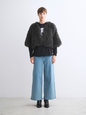 Wavy fur half sleeve jacket 詳細画像