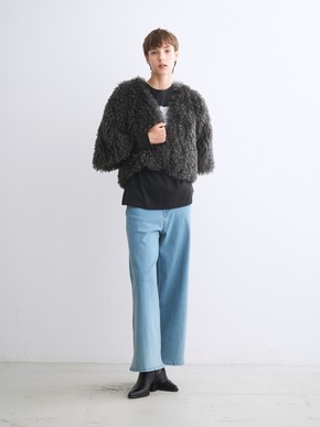 Wavy fur half sleeve jacket 詳細画像