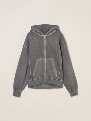 Pigment dyed sweat zip up hoody 詳細画像
