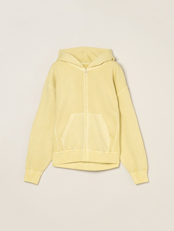Pigment dyed sweat zip up hoody
