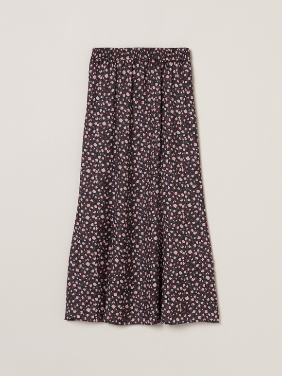 Silky twill nallow skirt